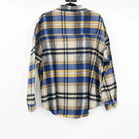 NWT Urban Outfitters Daisy Street Blue Yellow Plaid Button Down Shirt Size XS - Picture 3 of 6